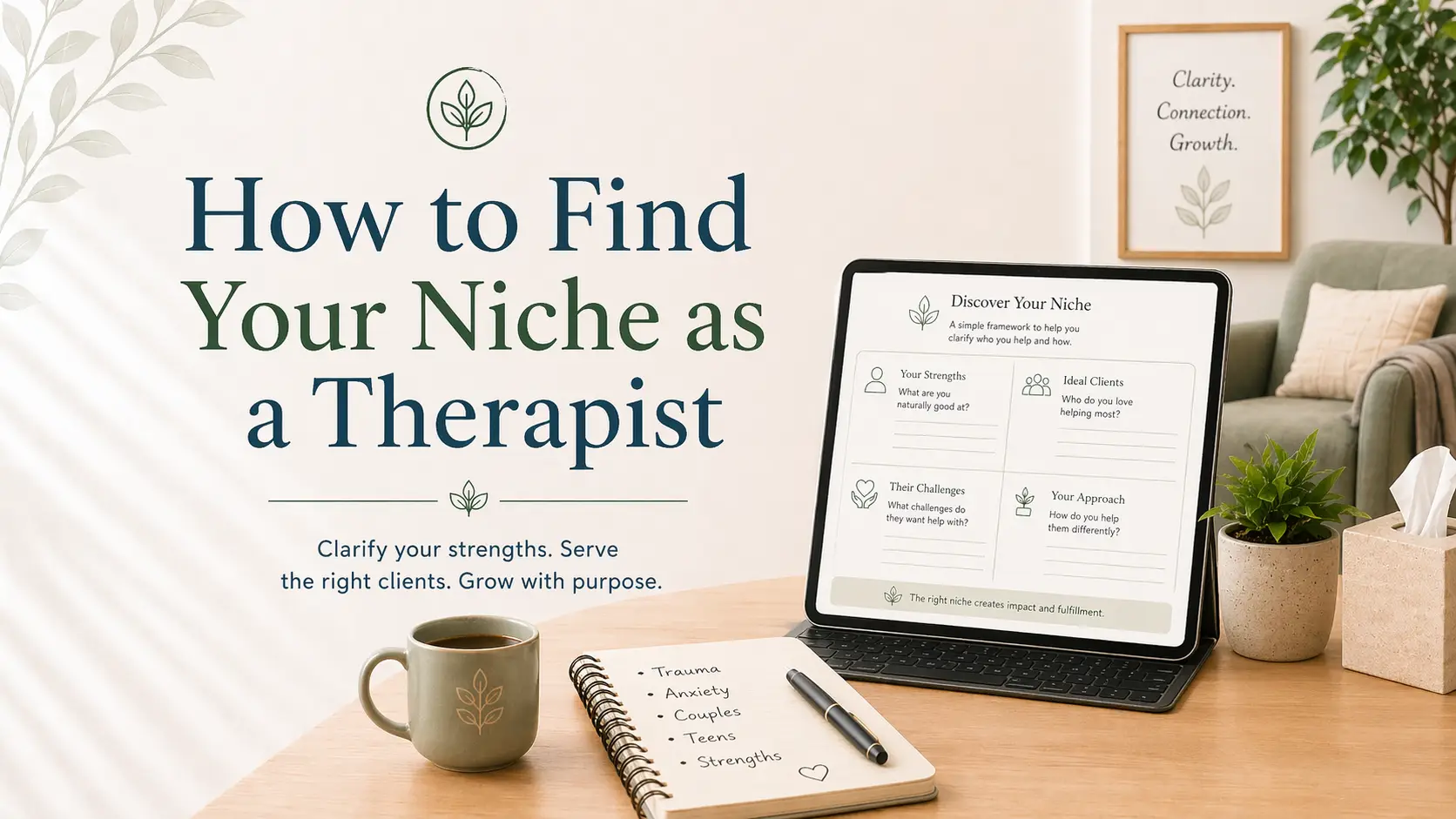 Therapist finding a clinical niche to improve search visibility, caseload fill, and fees in 2026