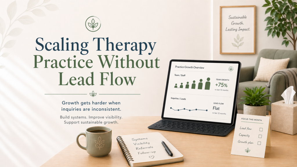 The danger of scaling a therapy practice without reliable lead flow from solo to group to multi-location