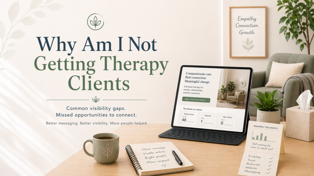 Diagnostic of why a therapy practice is not getting clients including Google Business Profile and niche gaps in 2026