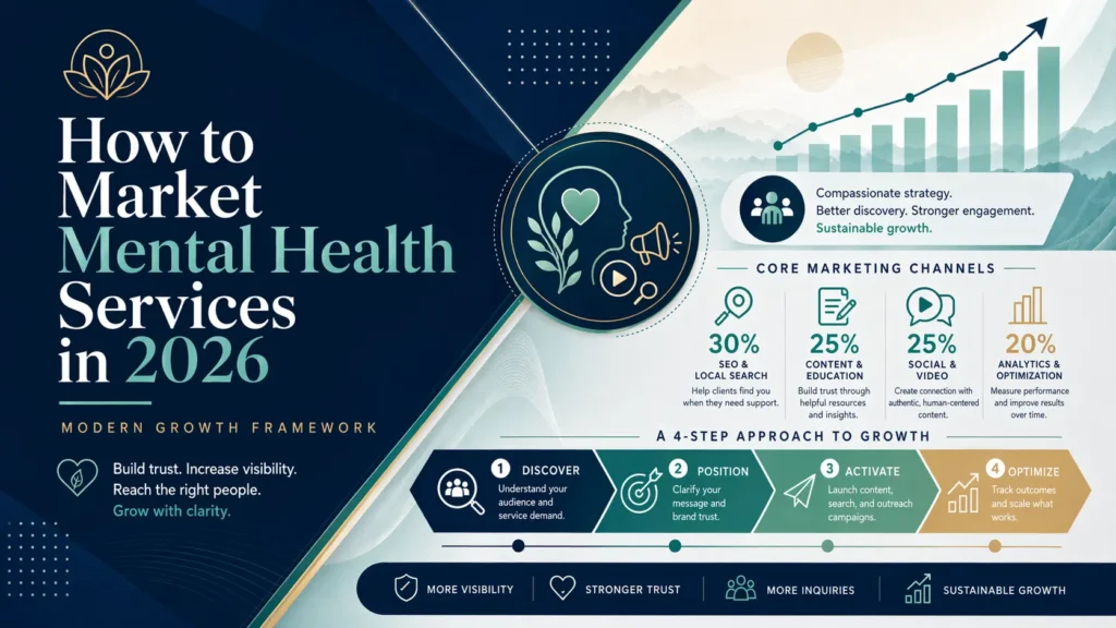 How to market mental health services for solo therapists, group practices, and telehealth platforms in 2026