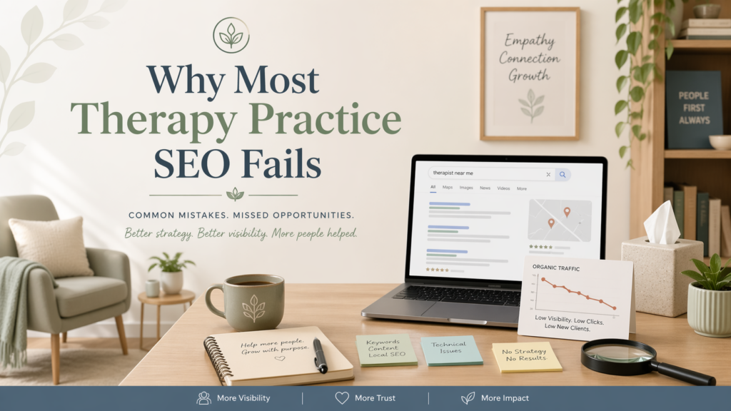 Why most therapy practice SEO fails and what actually works to rank mental health practices on Google in 2026